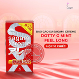 (Snapshop) Bao cao su Sagami Xtreme Dotty G Mint Feel Long - Siêu điểm nổi, ôm sát - Hộp 10 cái Chính Hãng