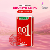 (Snapshop) Bao cao su Okamoto 0.01 PU - Siêu mỏng tàng hình, truyền nhiệt chân thật - Hộp 4 cái Chính Hãng