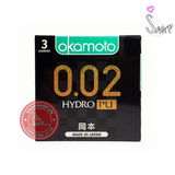 (Snapshop) Bao cao su Okamoto 0.02 Hydro PU - Siêu mỏng, truyền nhiệt nhanh - Hộp 3 cái Chính Hãng