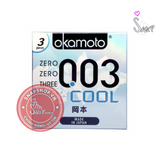 (Snapshop) Bao cao su Okamoto 0.03 Cool - Siêu mỏng, mát lạnh, láng mịn - Hộp 3 cái Chính Hãng