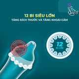(Snapshop) Bao cao su Shell Dino Apato - Hộp 1 vòng 12 bi lớn + 1 bao Shell Performax (Hộp 2 cái) Chính Hãng