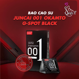 (Snapshop) Bao cao su Juncai 001 Okamto G-Spot Black - Siêu mỏng, gai li ti - Hộp 10 cái Chính Hãng