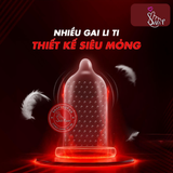 (Snapshop) Bao cao su Juncai 001 Okamto G-Spot Black - Siêu mỏng, gai li ti - Hộp 10 cái Chính Hãng
