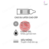 (Snapshop) Bao cao su SO 3 in 1 - Siêu mỏng, gân và điểm nổi - Hộp 12 cái Chính Hãng
