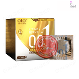 (Snapshop) Bao cao su OLO 0.01 Zero Vàng - Siêu mỏng, gân và hạt - Hộp 10 cái Chính Hãng