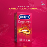 (Snapshop) Bao cao su Durex Pleasuremax - Size lớn 56mm, gân và điểm nổi - Hộp 12 cái Chính Hãng