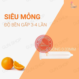 (Snapshop) Bao cao su Nakanishi - Siêu mỏng 0.03mm - Hương cam - Hộp 4 cái Chính Hãng