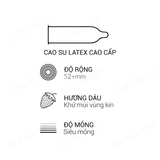 (Snapshop) Bao cao su Muaisi Cam - Siêu mỏng, hương dâu - Hộp 10 cái Chính Hãng