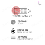(Snapshop) Bao cao su Muaisi 0.03 Ultrathin Vàng - Siêu mỏng, có hạt - Hộp 12 cái Chính Hãng