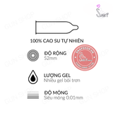 (Snapshop) Bao cao su Muaisi 0.01 Trắng - Siêu mỏng 0.01mm - Hộp 10 cái Chính Hãng