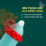 (Snapshop) Bao cao su OLO Rồng vàng - Gai bi vòng - Hộp 1 cái + 1 bi silicon Chính Hãng