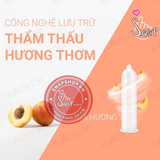 (Snapshop) Bao cao su Nakanishi - Siêu mỏng 0.03mm - Hương đào - Hộp 4 cái Chính Hãng