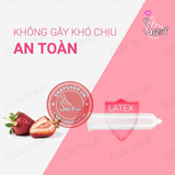 (Snapshop) Bao cao su Nakanishi - Siêu mỏng 0.03mm - Hương dâu - Hộp 4 cái Chính Hãng