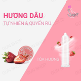 (Snapshop) Bao cao su Nakanishi - Siêu mỏng 0.03mm - Hương dâu - Hộp 4 cái Chính Hãng