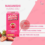 (Snapshop) Bao cao su Nakanishi - Siêu mỏng 0.03mm - Hương dâu - Hộp 4 cái Chính Hãng