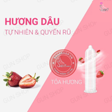 (Snapshop) Bao cao su Nakanishi - Siêu mỏng 0.03mm - Hương dâu - Hộp 4 cái Chính Hãng