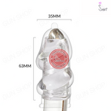 (Snapshop) Bao cao su đôn dên Aichao Thin Xanh Hở quy đầu Chính Hãng