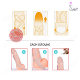 (Snapshop) Bao cao su đôn dên rung Baile lưới dây đeo Chính Hãng