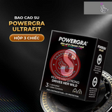 (Snapshop) Bao cao su Powergra Ultrafit - Size 49mm, siêu mỏng, kéo dài, hương dâu - Hộp 3 cái Chính Hãng