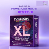 (Snapshop) Bao cao su Powergra Maxfit - Size 54mm, siêu mỏng, kéo dài, hương dâu - Hộp 3 cái Chính Hãng