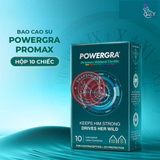 (Snapshop) Bao cao su Powergra Promax - Gân sọc và điểm nổi, kéo dài, hương trái cây - Hộp 10 cái Chính Hãng
