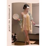 Đồ Ngủ Gợi Cảm Cosplay Cổ Trang Trung Hoa Ren Xuyên Thấu Sexy Quyến Rũ Set Hán Phục Hanfu Xẻ Tà Thanh Lịch Cao Cấp - N385