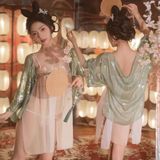 Đồ Ngủ Gợi Cảm Cosplay Cổ Trang Trung Hoa Ren Xuyên Thấu Sexy Quyến Rũ Set Hán Phục Hanfu Xẻ Tà Thanh Lịch Cao Cấp - N385