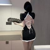 Cosplay Sườn Xám Thượng Hải Khoét Ngực Sexy Xẻ Tà Bonita Gợi Cảm Đồ Ngủ Cổ Trang Anime Trung Hoa Hở Lưng Quyến Rũ - N782 Đen