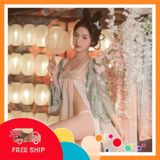 (Che Tên Khi Giao) Đồ Ngủ Gợi Cảm Cosplay Cổ Trang Trung Hoa Ren Xuyên Thấu Sexy Quyến Rũ Set Hán Phục Hanfu Xẻ Tà Thanh Lịch Cao Cấp - N385 - Snapshop