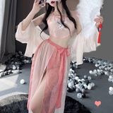 Đồ Ngủ Sexy Phong Cách Hanfu Gợi Cảm Cao Cấp Trang Phục Cổ Trang Voan Xuyên Thấu Quyến Rũ / Chụp Ảnh Cosplay - N789 Hồng Nhạt