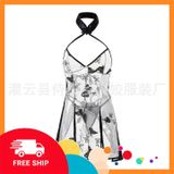 (Che Tên Khi Giao) Sườn Xám Xuyên Thấu Họa Tiết Hoa Hồng Gợi Cảm Cosplay Cổ Trang Trung Hoa Xẻ Tà Tặng Chip Sexy Quyến Rũ - N381 Đen Hộp Trắng Kín