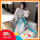 (Che Tên Khi Giao) Đồ Ngủ Sexy Phong Cách Hanfu Gợi Cảm Cao Cấp Trang Phục Cổ Trang Voan Xuyên Thấu Quyến Rũ / Chụp Ảnh Cosplay - N789 Xanh Nhạt - Snapshop