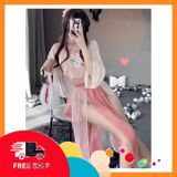 (Che Tên Khi Giao) Đồ Ngủ Sexy Phong Cách Hanfu Gợi Cảm Cao Cấp Trang Phục Cổ Trang Voan Xuyên Thấu Quyến Rũ / Chụp Ảnh Cosplay - N789 Hồng Nhạt - Snapshop