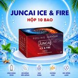 Bao cao su Juncai Lửa băng, siêu mỏng 001, nóng lạnh đan xen, Hộp 10 bao
