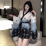 Áo Choàng Ngủ Kimono Nhật Bản Anime Xuyên Thấu Sexy Gợi Cảm Áo Khoác Dài Tay Cosplay Cổ Trang Hanfu Cao Cấp - N744