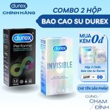 Bộ Combo 2 Hộp Bao Cao Su Durex Siêu Mỏng, Kéo Dài Thời Gian, Nhiều Gel Bôi Trơn Med love 773188