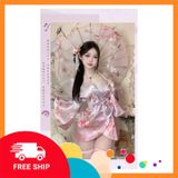 (Che Tên Khi Giao) Đồ Ngủ Kimono Nhật Bản Xẻ Ngực Gợi Cảm Sang Trọng Quyến Rũ - N841 Hồng Cao Cấp Bảo Đảm