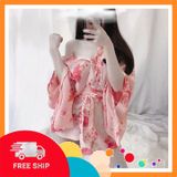 (Che Tên Khi Giao) Áo Choàng Ngủ Kimono Hoa Anh Đào Sexy Gợi Cảm Áo Khoác Nữ Ngoài Cosplay Cổ Trang Nhật Bản Quyến Rũ - N742 Cao Cấp Bảo Đảm