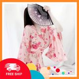 (Che Tên Khi Giao) Áo Choàng Ngủ Kimono Hoa Anh Đào Sexy Gợi Cảm Áo Khoác Nữ Ngoài Cosplay Cổ Trang Nhật Bản Quyến Rũ - N742 Cao Cấp Bảo Đảm