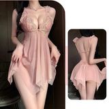Váy Ngủ Nữ Xuyên Thấu Có Mút Ngực Khoá Cài Sexy - N155 Nude