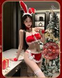 Bộ đồ giáng sinh tai thỏ gợi cảm Feé Et Moi chất liệu nhung mềm Chính Hãng