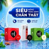 Bao cao su Juncai đỏ dài 001, siêu mỏng, trơn, cảm giác chân thật