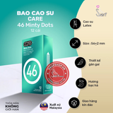 (Snapshop) Bao Cao Su Kéo Dài Thời Gian CARE 46 Minty Dots Hương Bạc Hà Chính Hãng