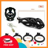 (Che Tên Khi Giao) Bộ Dụng Cụ Khóa Trinh Tiết Cobra Bằng Nhựa Dành Cho Nam Giới Kèm 4 Vòng Chuẩn Auth