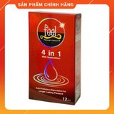 Bao cao su kéo dài thời gian huong dâu Feel 4in1 hộp 12 cái chính hãng