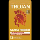 (Hàng Auth) Bao cao su có siêu gai gân Trojan Ultra Ribbed Hộp 12 Chính Hãng