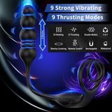 Plug Thụt Rung 3 Điểm Kết Hợp Vòng Rung Dương Vật
