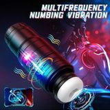 Âm Đạo Giả Thụt Rung Tự Động Dạng Ống Kính Nhám Đen