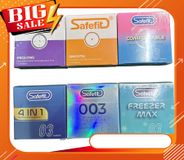 Combo 6 hộp bao cao su Safefit Kéo dài thời gian, Mát lạnh, Gân gai, Nhiều ɡel, Siêu mỏng - 18 cái