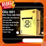 Bao cao su OLO 001 Vàng New Three 001 Jelly Gold siêu mỏng, hạt gai nổi đặc biệt, ɡel bôi trơn gốc nước – Hộp 10c